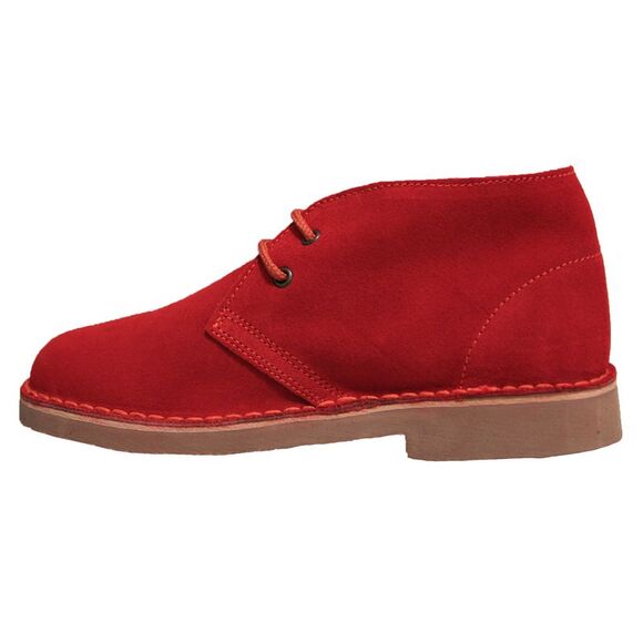Roamers Mens Real Suede Unlined Desert Boots / Red